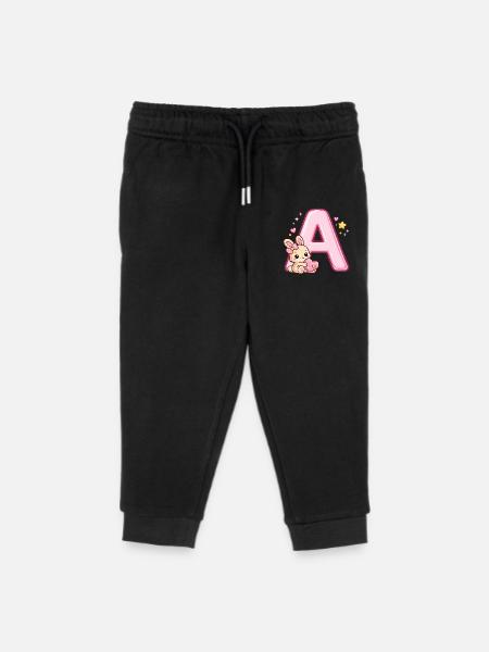  A mit Hase Herz - Kinder Organic Jogginghose Mini Mover von Stanley/Stella - Schwarz