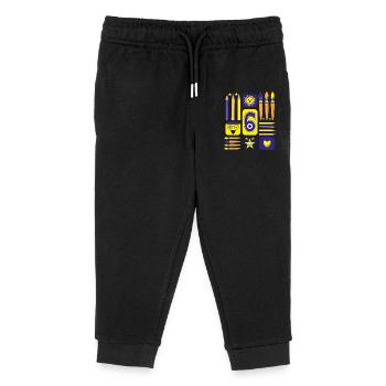 6 / Blaue sechs mit Herz zum Kindergeburtstag. - Kinder Organic Jogginghose Mini Mover von Stanley/Stella - Schwarz - Vorne