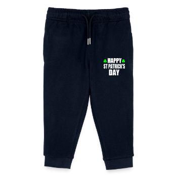 happy st patrick's day - Kids Organic Sweatpants by Stanley/Stella - navy - Front