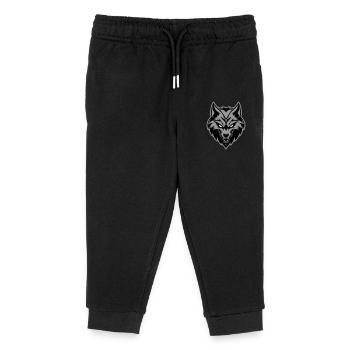 Wolf Kopf Symbol - Kinder Organic Jogginghose Mini Mover von Stanley/Stella - Schwarz - Vorne