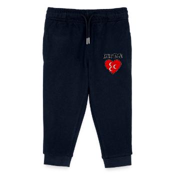 100 % ottoman drapeau ottoman coeur - Pantalon de jogging enfant bio Stanley/Stella - marine - Devant