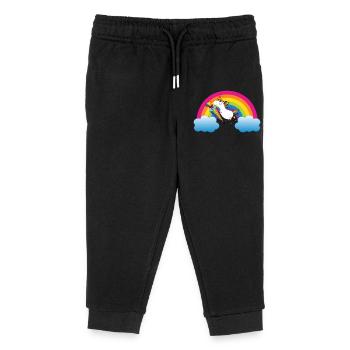 Einhorn Einschulung - Kinder Organic Jogginghose Mini Mover von Stanley/Stella - Schwarz - Vorne