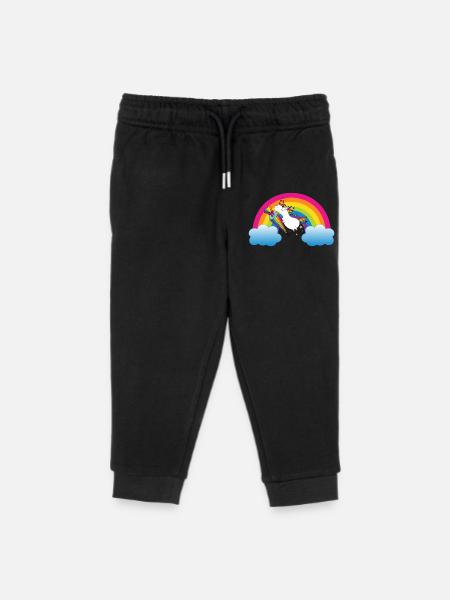 Einhorn Einschulung - Kinder Organic Jogginghose Mini Mover von Stanley/Stella - Schwarz
