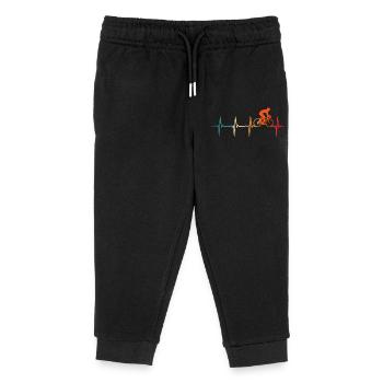 Retro Radfahrer Herzschlag Fahrrad - Kinder Organic Jogginghose Mini Mover von Stanley/Stella - Schwarz - Vorne
