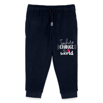 Teachers Change the World - Kids Organic Sweatpants by Stanley/Stella - navy - Front