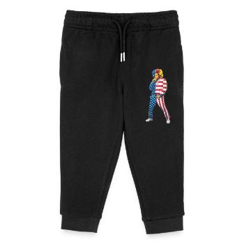 Rapper USA Amerika Pop Up Flagge US Hip Hop - Kinder Organic Jogginghose Mini Mover von Stanley/Stella - Schwarz - Vorne