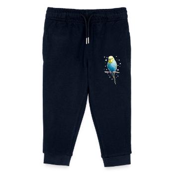 Budgie Stars - Kids Organic Sweatpants by Stanley/Stella - navy - Front