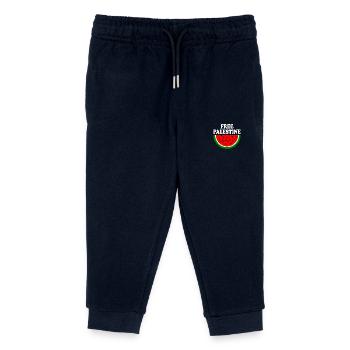 Free palestine - Kinder Organic Jogginghose Mini Mover von Stanley/Stella - Navy - Vorne