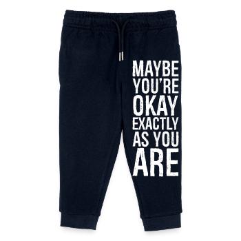 maybe you're okay exactly as you are - Kids Organic Sweatpants by Stanley/Stella - navy - Front