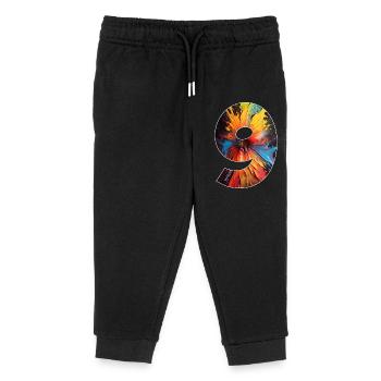 NUMBER 9 YEARS 9TH BIRTHDAY - Kids Organic Sweatpants by Stanley/Stella - black - Front