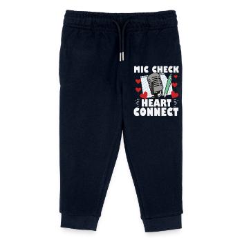 Mic Check Heart Connect Slam Poetry - Kinder Organic Jogginghose Mini Mover von Stanley/Stella - Navy - Vorne