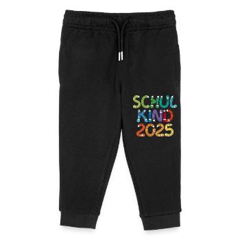 Schulkind 2025 Schule Einschulung Schulanfang - Kinder Organic Jogginghose Mini Mover von Stanley/Stella - Schwarz - Vorne