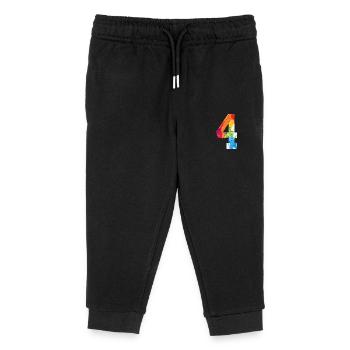 FARBIG NUMMER 4 BUNT 4. GEBURTSTAG - Kinder Organic Jogginghose Mini Mover von Stanley/Stella - Schwarz - Vorne