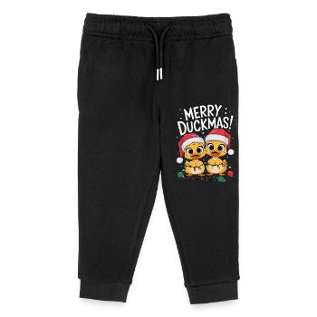 Duck Christmas Farm Ducks Merry Duckmas - Kids Organic Sweatpants by Stanley/Stella - black - Front