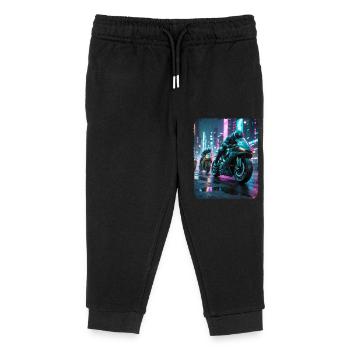 Cyberpunk-Motorradfahrer - Kinder Organic Jogginghose Mini Mover von Stanley/Stella - Schwarz - Vorne