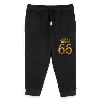 66 Zahl Krone - Kinder Organic Jogginghose Mini Mover von Stanley/Stella - Schwarz - Vorne