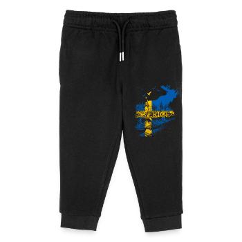 SVERIGE ELCH SCHWEDEN FLAGGE - Kinder Organic Jogginghose Mini Mover von Stanley/Stella - Schwarz - Vorne