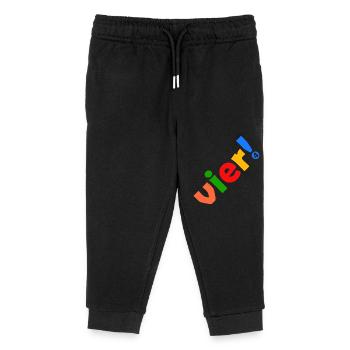 VIER 4 JAHRE 4. GEBURTSTAG - Kinder Organic Jogginghose Mini Mover von Stanley/Stella - Schwarz - Vorne