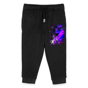 Peinture acrylique « Blacklight » par Marco Eckenbrecht - Pantalon de jogging enfant bio Stanley/Stella - noir - Devant