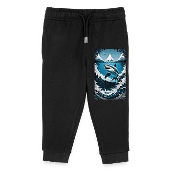 Shark | Great White Shark | Sea Creature | Fish - Kids Organic Sweatpants by Stanley/Stella - black - Front