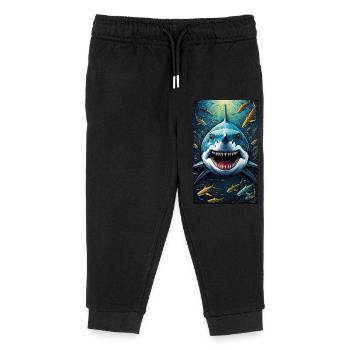 Shark | Great White Shark | Sea Creature | Fish - Kids Organic Sweatpants by Stanley/Stella - black - Front