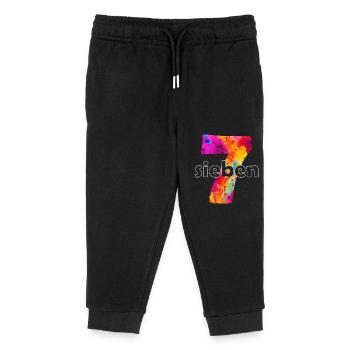 SIEBEN 7 JAHRE JUNGE 7. GEBURTSTAG - Kinder Organic Jogginghose Mini Mover von Stanley/Stella - Schwarz - Vorne