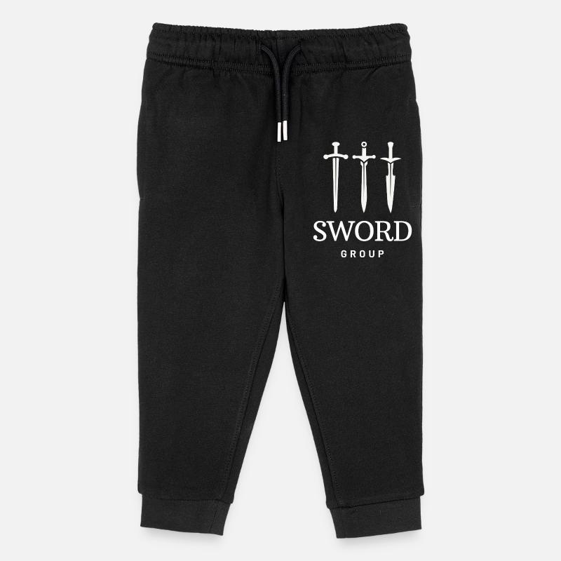 Sword_group - Kids Organic Sweatpants by Stanley/Stella - black