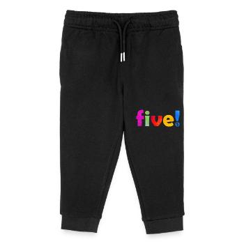 FIVE 5 YEARS 5TH BIRTHDAY - Kids Organic Sweatpants by Stanley/Stella - black - Front