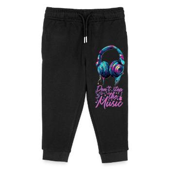 Kopfhörer don't stop the music coole Farben - Kinder Organic Jogginghose Mini Mover von Stanley/Stella - Schwarz - Vorne