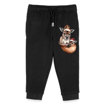 Christmas kangaroos - Kids Organic Sweatpants by Stanley/Stella - black - Front