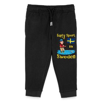 Early morning exercise in Sweden - Kids Organic Sweatpants by Stanley/Stella - black - Front