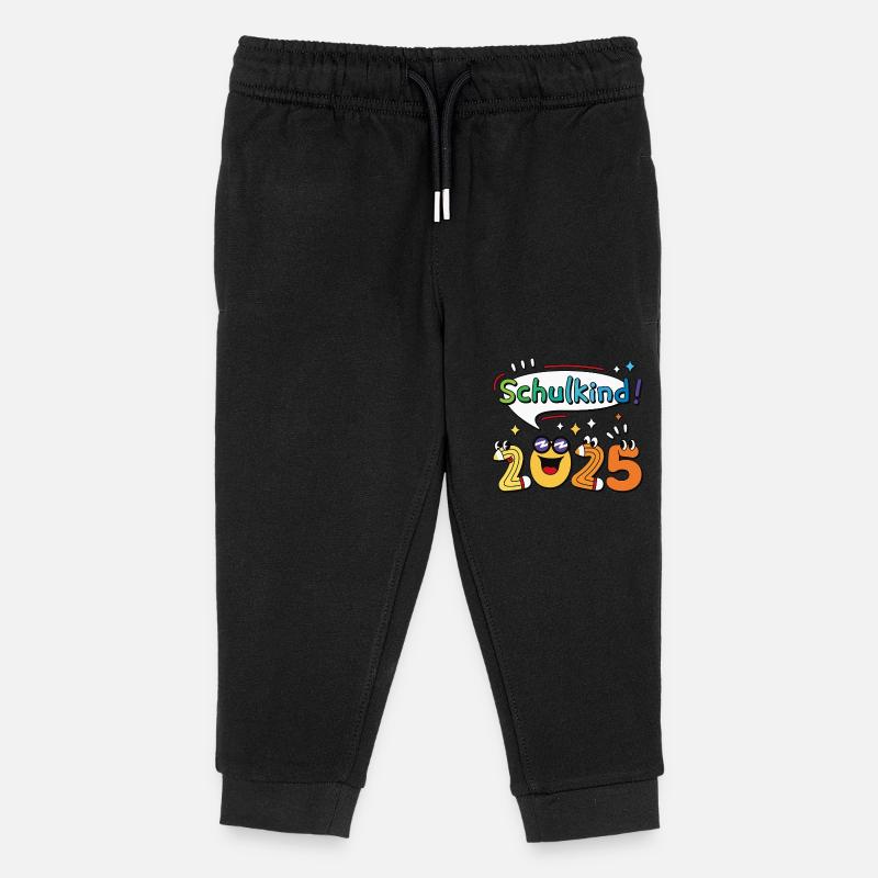 Schulkind 2025 Einschulung Schulanfang - Kinder Organic Jogginghose Mini Mover von Stanley/Stella - Schwarz