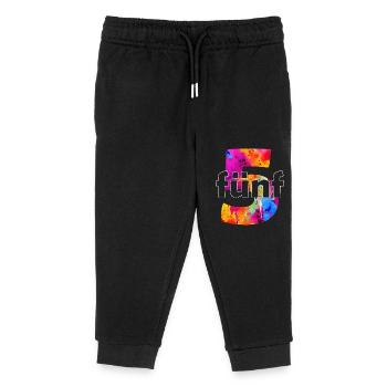 FÜNF 5 JAHRE JUNGE 5. GEBURTSTAG - Kinder Organic Jogginghose Mini Mover von Stanley/Stella - Schwarz - Vorne