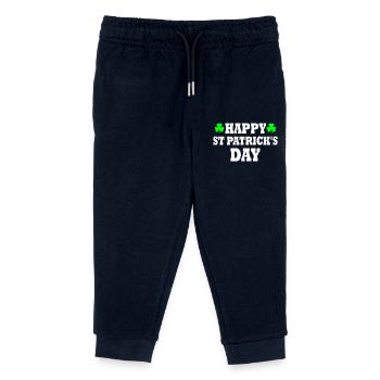 happy st patrick's day - Kids Organic Sweatpants by Stanley/Stella - navy - Front