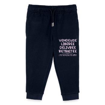 Vendeuse célèbre sa retraite avec humour cadeau - Pantalon de jogging enfant bio Stanley/Stella - marine - Devant