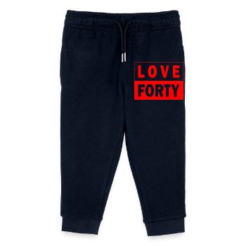Love Forty Tennis Birthday Design 40 Shirt - Kinder Organic Jogginghose Mini Mover von Stanley/Stella - Navy - Vorne