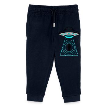 UFO Abduction Beam Me Up Vector - Kids Organic Sweatpants by Stanley/Stella - navy - Front