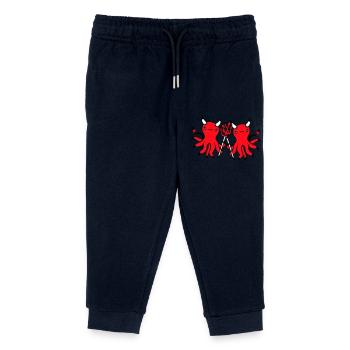2 Octopus Devil Hell Team Friends Satan Evil Cute - Kids Organic Sweatpants by Stanley/Stella - navy - Front