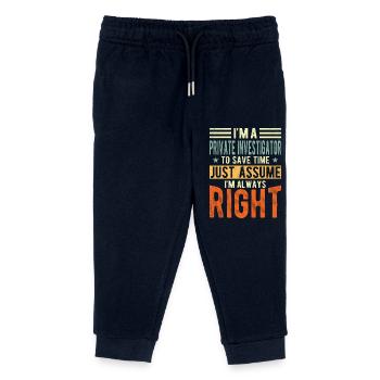 Private detective - Kids Organic Sweatpants by Stanley/Stella - navy - Front