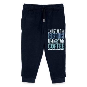 Receptionist coffee saying - Kids Organic Sweatpants by Stanley/Stella - navy - Front