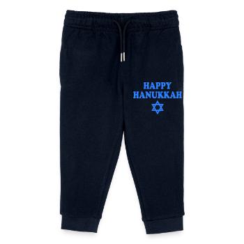 HAPPY HANUKKAH - Kinder Organic Jogginghose Mini Mover von Stanley/Stella - Navy - Vorne