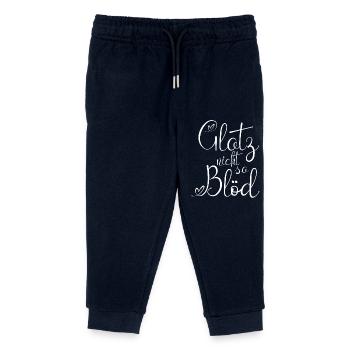 Glotz nicht so Blöd weiß - Kinder Organic Jogginghose Mini Mover von Stanley/Stella - Navy - Vorne