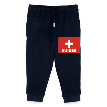 Schweizer Flagge - Kinder Organic Jogginghose Mini Mover von Stanley/Stella - Navy - Vorne