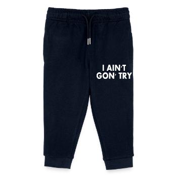 i aint gon try - Kids Organic Sweatpants by Stanley/Stella - navy - Front