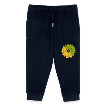 Blume gelb grün gelbe grüne Blume - Kinder Organic Jogginghose Mini Mover von Stanley/Stella - Navy - Vorne