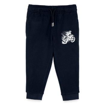 Adventure Sports Motocross Hobby Style Drawing - Kids Organic Sweatpants by Stanley/Stella - navy - Front