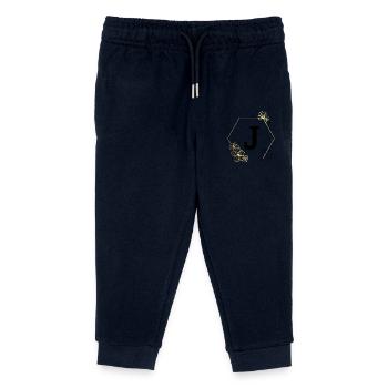 Buchstabe j Goldener Blumenrahmen - Kinder Organic Jogginghose Mini Mover von Stanley/Stella - Navy - Vorne