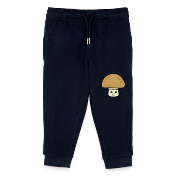Mushroom mushroom cute with face - Kids Organic Sweatpants by Stanley/Stella - navy - Front