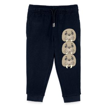 Paquet triple de morse - Pantalon de jogging enfant bio Stanley/Stella - marine - Devant