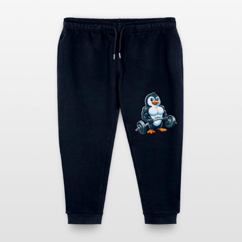 Starker Pinguin Gewichtheben Comic Cartoon Kinder Organic Jogginghose Mini Mover von Stanley/Stella